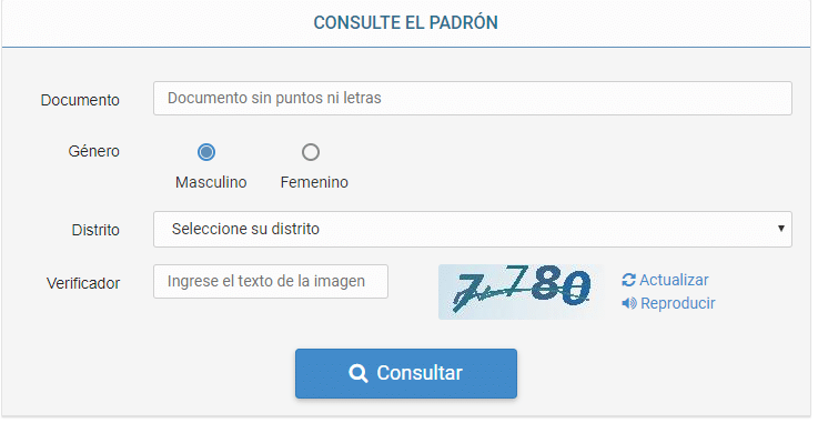 Ya se puede consultar el padrón para las elecciones del 27 de octubre