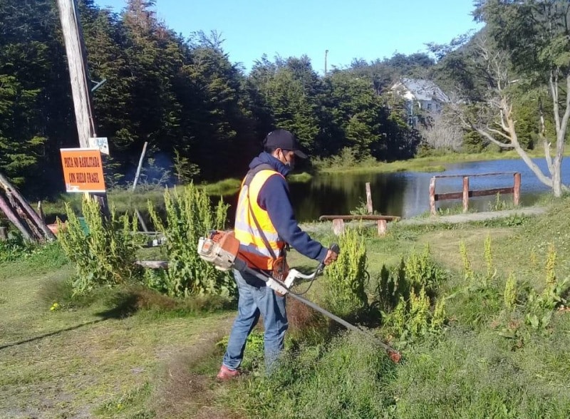 Se realizó un mantenimiento en el entorno de la Laguna del Diablo