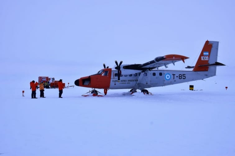 Twin Otter de la Fuerza Aérea Argentina sufrió un accidente en la Antártida