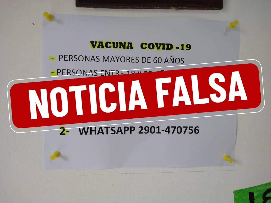 Es falso que se convoque por WhatsApp a vacunarse contra COVID-19