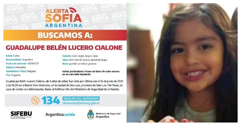 Caso Guadalupe Lucero: A una semana de su desaparición, continúan los operativos para hallar a la niña