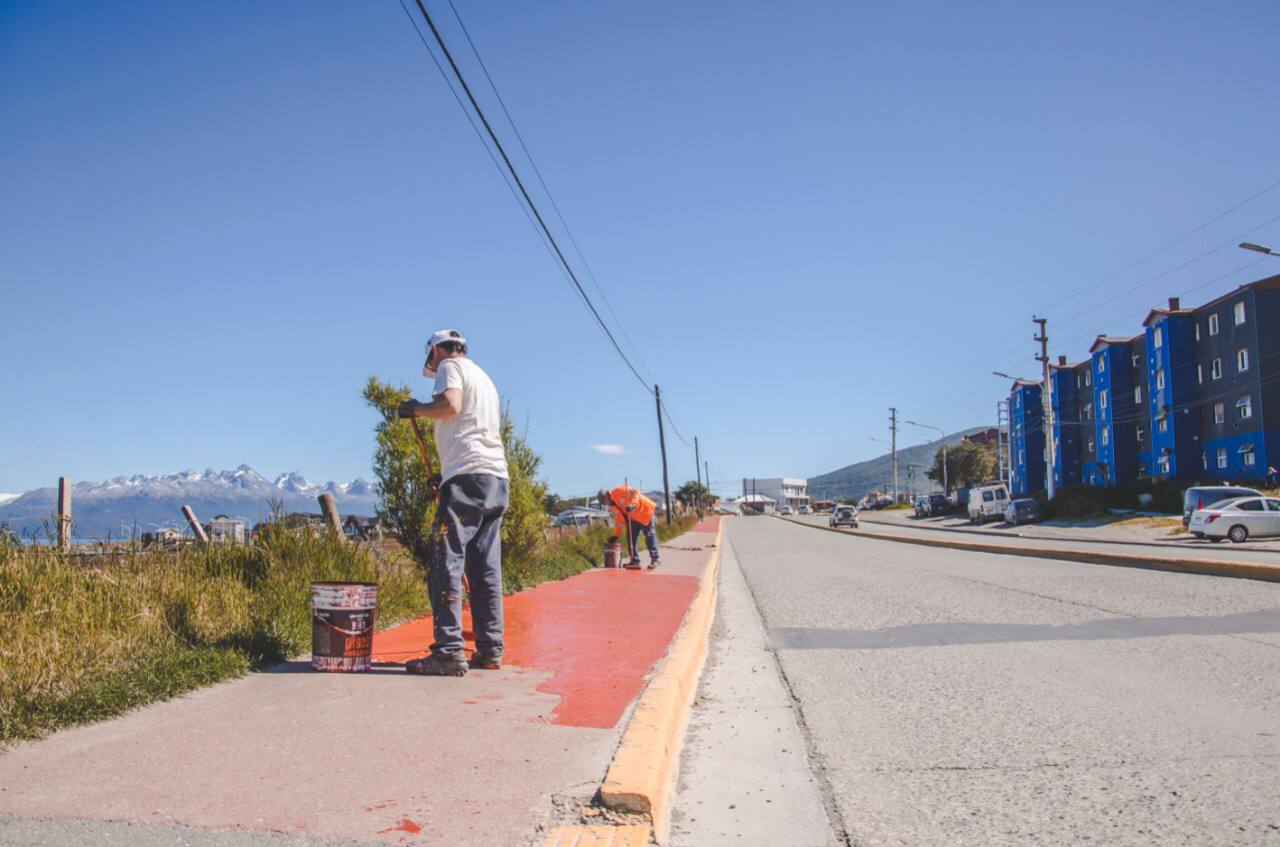 Terminaron los trabajos en las veredas de calle Hipólito Yrigoyen