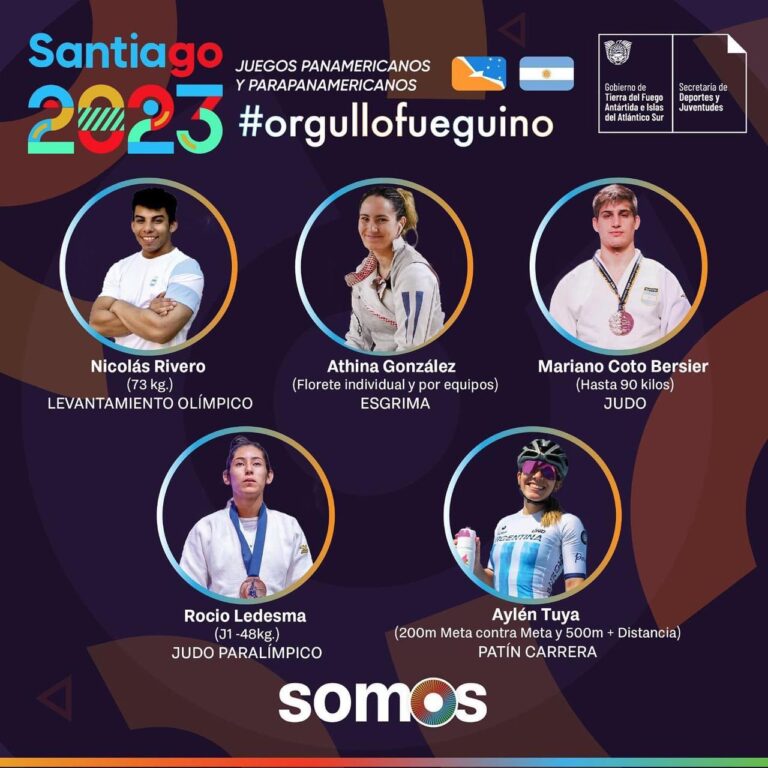 Cinco fueguinos competirán en los Juegos Panamericanos «Santiago 2023»