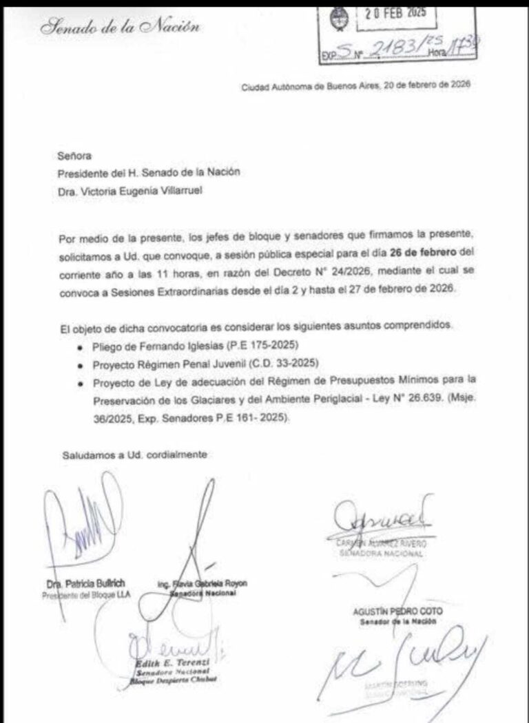 Podría haber sesión especial para tratar ley penal juvenil y glaciares